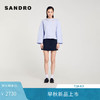 SANDRO2024早秋新款女装法式设计感钻饰喇叭袖衬衫上衣SFPCM01151 40/天蓝色