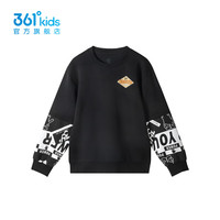 361°361度童装男童套头卫衣2024年秋季中大童卫衣 经典黑 160