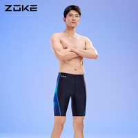 洲克（ZOKE） 泳裤男平角防氯专业竞赛游泳训练男士泡温泉防尴尬游泳裤 黑兰花 2XL