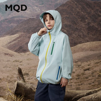 马骑顿 男大童秋季工装户外潮酷机能感连帽外套风衣 浅蓝 120cm