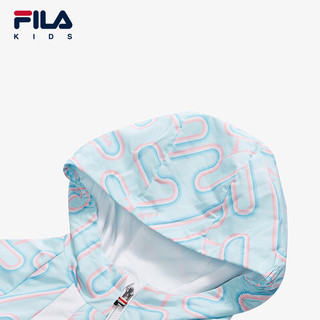 FILA【斐护科技】斐乐童装儿童上衣2024秋新款女小童连帽梭织外套 满印一-ZA 1