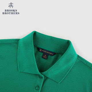 布克兄弟（BrooksBrothers）女士24翻领白色t恤纯棉短袖Polo衫 3001-深绿色 L