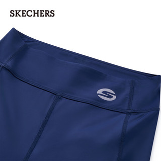 斯凯奇（Skechers）2024女童针织紧身长裤休闲弹力P224G056 中世纪蓝/007D XXXL