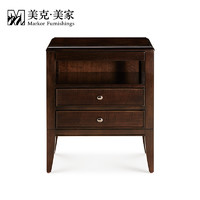 Markor Furnishings 美克·美家 美克美家时尚变奏美式1.8双人床柱式头层牛皮软包床床前凳床头柜