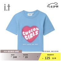 :CHOCOOLATEit 女装合身短款短袖T恤2024夏季青春活力1874XUM BLX/蓝色 M
