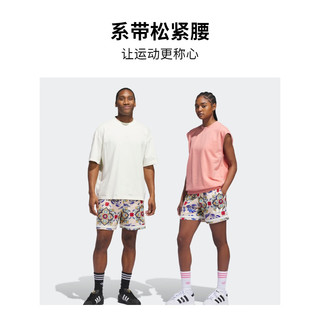 adidas款印花运动短裤男女夏季阿迪达斯三叶草IN4238 沙棕 XL