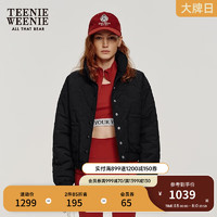 Teenie Weenie【两面穿】小熊2024年优雅小香风仿羊羔绒短外套 黑色 160/S