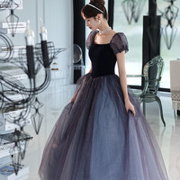 木以古毕业成人礼服女高中生法式高端晚轻奢礼艺考晚会主持人优 紫色 XL