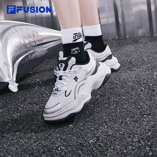 FILA FUSION斐乐硬糖2代女鞋老爹鞋秋季运动鞋厚底鞋 雨雾灰/银灰色-NS 40