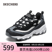 斯凯奇（Skechers）2024女舒适百搭老爹鞋休闲运动鞋150241 黑色/白色/灰色/BKWG 36