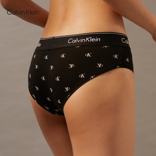 Calvin Klein【摩登引力带】24秋季女士ck提花半包臀防夹臀内裤女QF8206AD PCS-黑底字母 XS