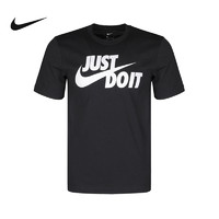 NIKE 耐克 Just Do It 字母印花圆领套头短袖T恤 男款 黑色 送男生 A