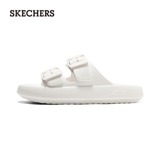 斯凯奇（Skechers）2024年夏季男鞋百搭休闲凉拖透气平底外穿拖鞋 白色/WHT 41