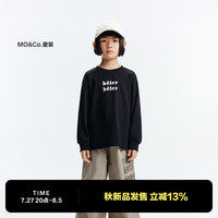 little MO&Co.5A抑菌 little moco童装24秋装男女童纯棉长袖t恤KBD3TEE016 黑色  130/64