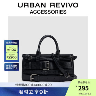 URBAN REVIVO2024秋季女小众设计手提斜挎包UAYB40011 黑色