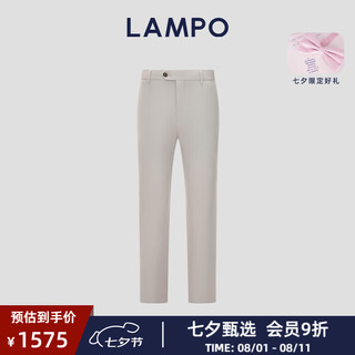 蓝豹（LAMPO）【七夕甄礼】浅米色休闲裤男士商务直筒裤弹力修身长裤双搭袢设计 浅米 3