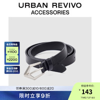 URBAN REVIVO2024秋季女士时尚金属扣装饰皮带UAYA40007 黑色 115cm