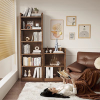 京东教育 小匠材书架实木落地靠墙置物架客厅家用简易储物书柜四层40