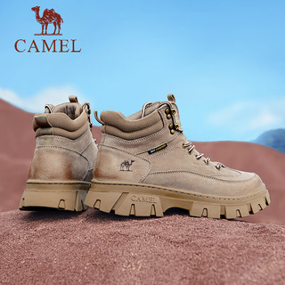 骆驼（CAMEL）2024秋冬工装大黄靴时尚户外透气舒适高帮时装靴 G14W307619 非醇棕 40