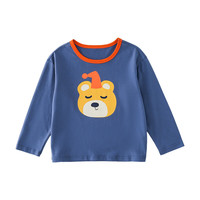 棉花堂宝宝衣服2024秋季长袖T恤男童女童宝宝儿打底衫上衣   藏青 140/68