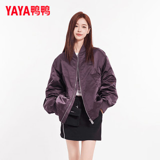 鸭鸭羽绒服鸭鸭（YAYA）羽绒服女短款2024年秋冬时尚棒球领休闲百搭鸭绒保暖外套HY 青光黑色 170/88A(M)