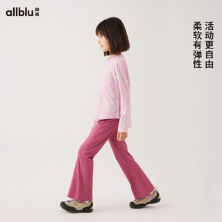 幼岚（ALLBLU）幼岚童装「小麻薯」儿童喇叭裤柔软舒适百搭24秋季女童打底裤 墨黑  160cm