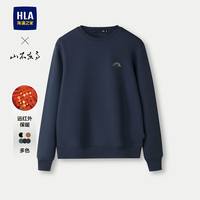 海澜之家（HLA）卫衣男秋季24新山不在高系列圆领长袖男 藏青6V 170/88A M125~136斤