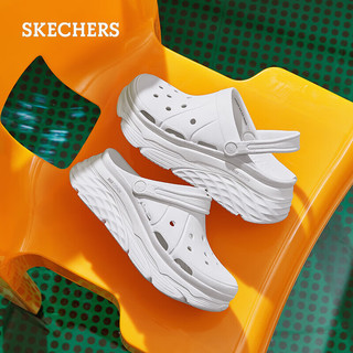 斯凯奇（Skechers）女鞋夏泡泡鞋软弹厚底外穿洞洞鞋凉拖鞋111127 WHT白色 38