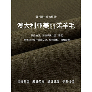 朗姿纯羊毛西服高级感正装秋季2024年气质设计感女士独特西装 深橄榄绿色 M