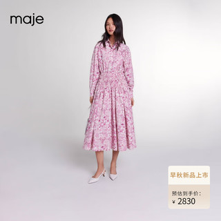 Maje2024早秋女装优雅时尚朱伊印花高腰长款半身裙MFPJU01307 双色 T40