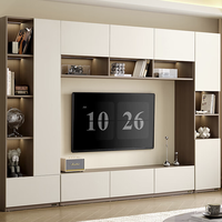 QuanU 全友 翡丽都市系列 670292 电视柜主柜+悬浮吊柜+窄柜 珍珠白+深咖木纹