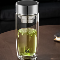 富光 G2340-SH-390Y 双层玻璃杯 390ml 钢本色