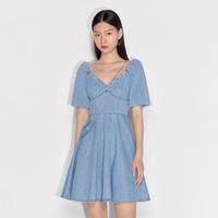 春装配包包娃娃裙牛仔连衣裙女