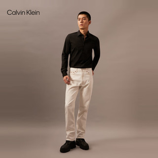 Calvin Klein Jeans【吸湿速干】24秋季男ck商务通勤修身净色衬衫J326855 BEH-太空黑 L