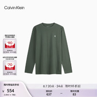 Calvin Klein Jeans24秋季男士休闲简约ck字母印花纯棉宽松长袖T恤J326901 LLP-军绿 M