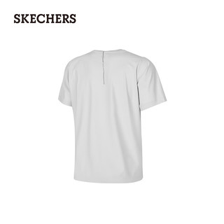 斯凯奇（Skechers）夏季女款速干短款T恤衫凉感短袖P224W061 月球灰/00MV 2XL