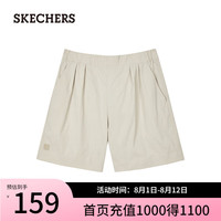 斯凯奇（Skechers）夏季女山系梭织短裤户外运动裤L224W032 银灰色/001K 2XL