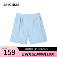 斯凯奇（Skechers）夏季女山系梭织短裤户外运动裤L224W032 晴山蓝/02PF XL