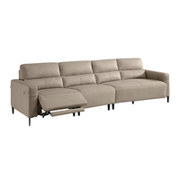  顾家家居 KUKA  90.DK.6170 电动功能皮沙发 四人位单电动自由躺左 燕麦色