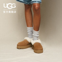 UGG秋季女士茸茸厚底休闲雪地靴 1166733CHE栗色38 CHE|栗色