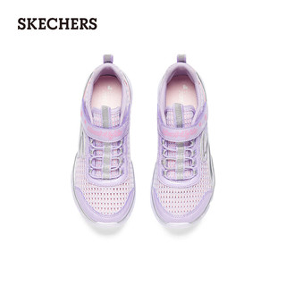 斯凯奇（Skechers）可开关发光鞋夏网面透气运动鞋302560L 薰衣草色/LAV 27.5码