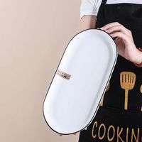 传旗釉下彩陶瓷鱼盘12英寸蒸鱼盘鱼碟陶瓷盘长盘深盘装鱼盘钻石黑线