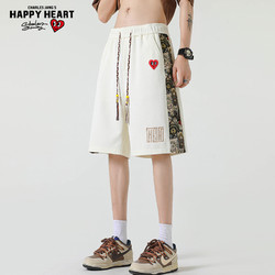 CHARLES JANG'S HAPPY HEART 查尔斯桃心 男士短裤2024夏季新款侧边小熊织带休闲抽绳五分裤子5