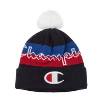 Champion 冠军草体logo带毛球针织帽 秋冬多色正品拼色黑白休闲