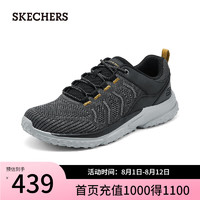 斯凯奇（Skechers）夏季男鞋透气网面健步鞋厚底缓震跑步210893 黑色/BLK 44