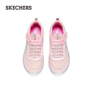 斯凯奇（Skechers）可开关发光鞋夏网面透气运动鞋302560L 粉红色/PNK 32码