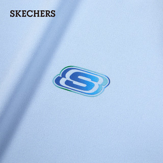 斯凯奇（Skechers）童装男圆领针织长袖T恤运动上衣P223B066 月白蓝/02P8 4XL