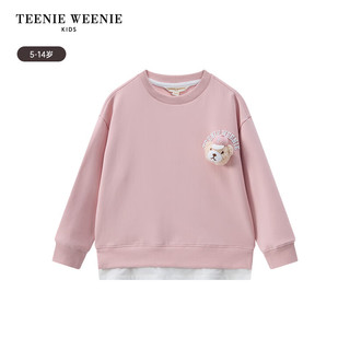 Teenie Weenie Kids小熊童装24秋女童可拆卸玩偶假两件圆领卫衣 浅紫色 160cm