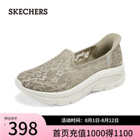 斯凯奇（Skechers）女鞋夏季闪穿鞋slip ins系列休闲鞋一脚蹬健步鞋15 灰褐色/TPE 39