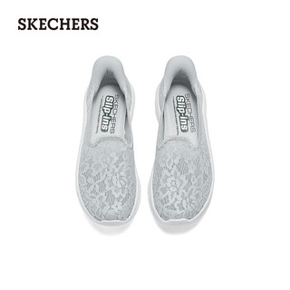 斯凯奇（Skechers）女鞋夏季闪穿鞋slip ins系列休闲鞋一脚蹬健步鞋15 浅灰色/LGY 40